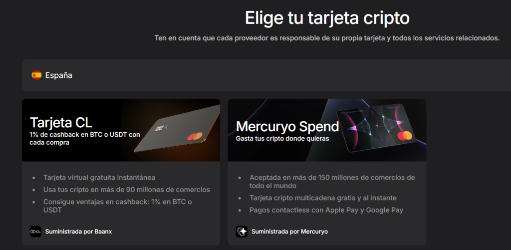 Anuncio en Ledger Live sobre la tarjeta LC Card