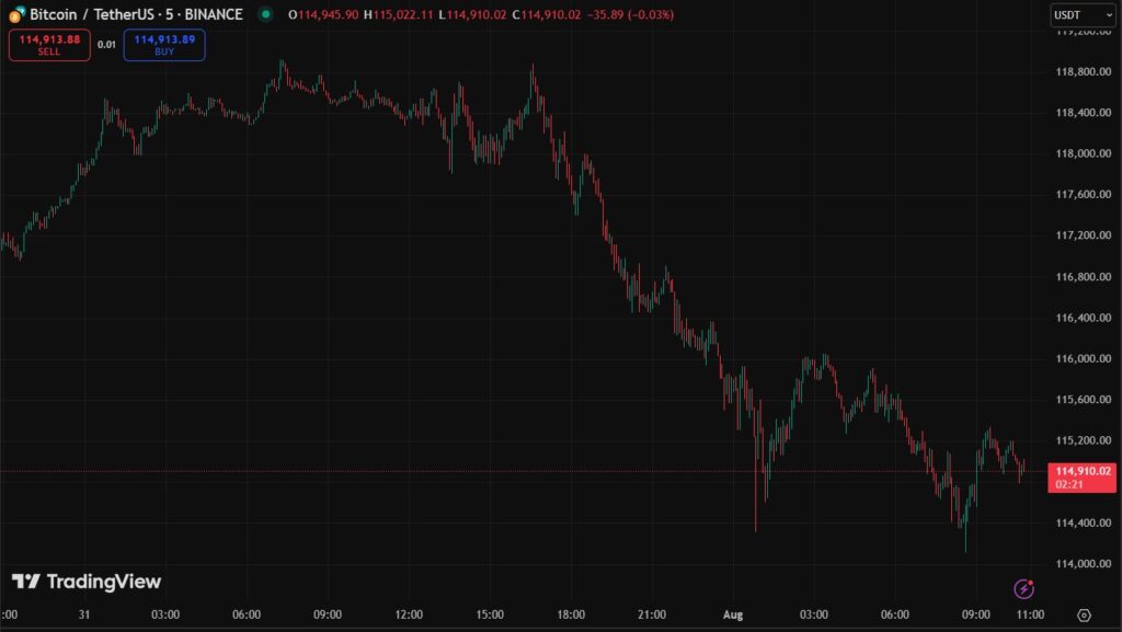 Gráfico de precio de bitcoin.