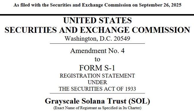 Documento S-1  del ETF de Solana, presentado por Garyscale.