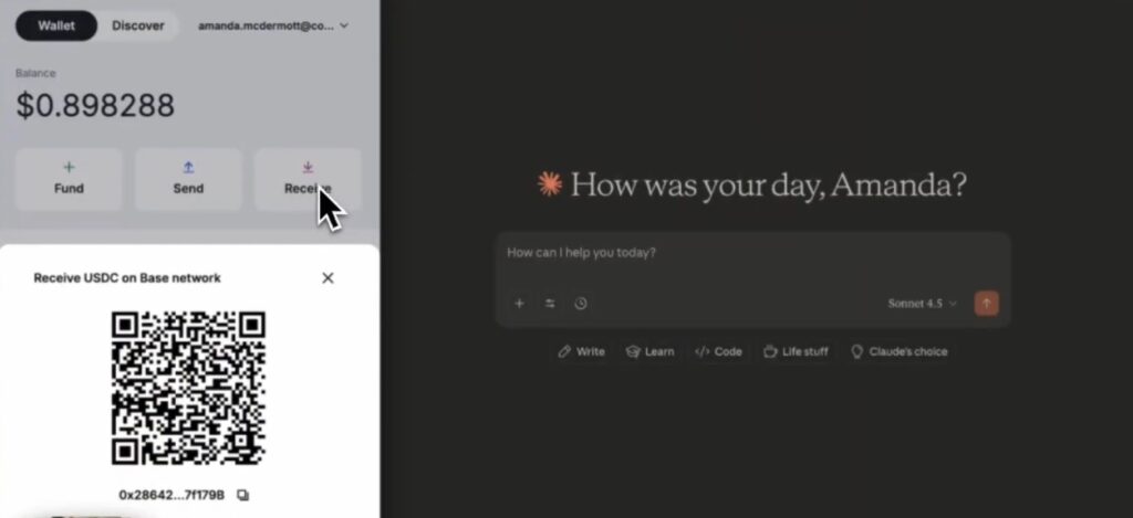 Captura de pantalla de Payments MCP de Coinbase.