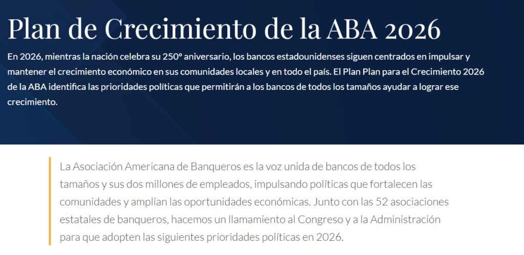 Membrete del Plan de Crecimiento de la ABA para 2026.