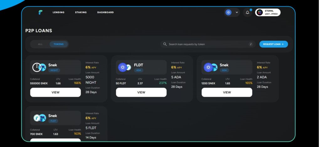 Captura de la plataforma Fluidtokens.