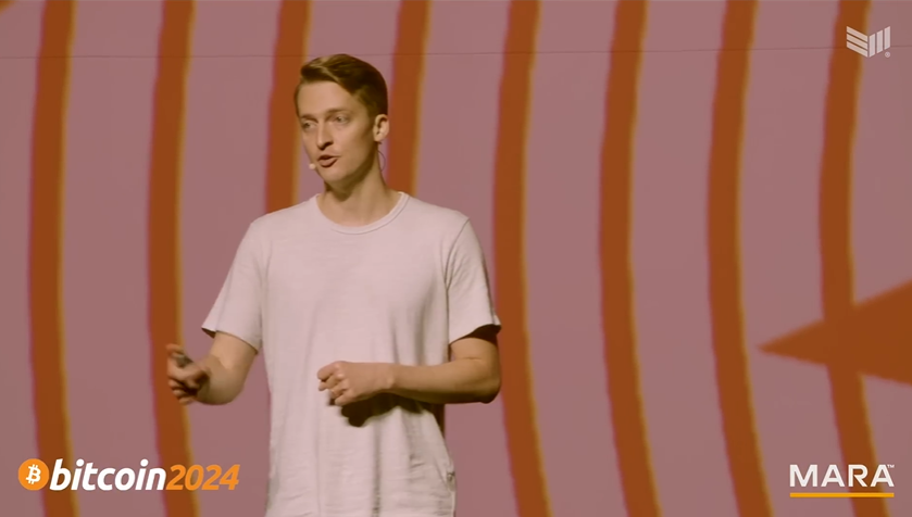 Matt Corallo, desarrolador bitcoiner, en una conferencia.