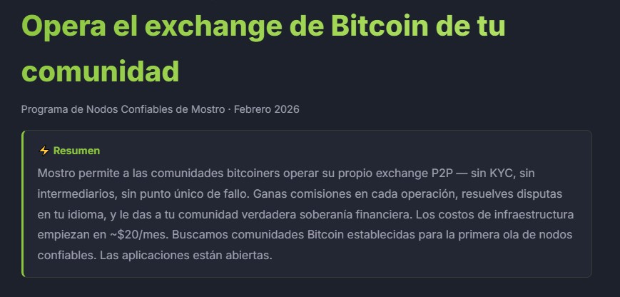 Captura de pantalla del anuncio del programa de Mostro.