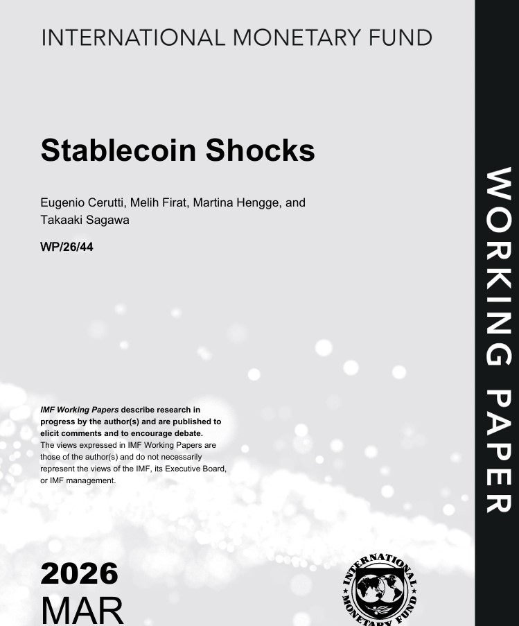 Portada del paper del FMI sobre el shock de demanda de stablecoins.