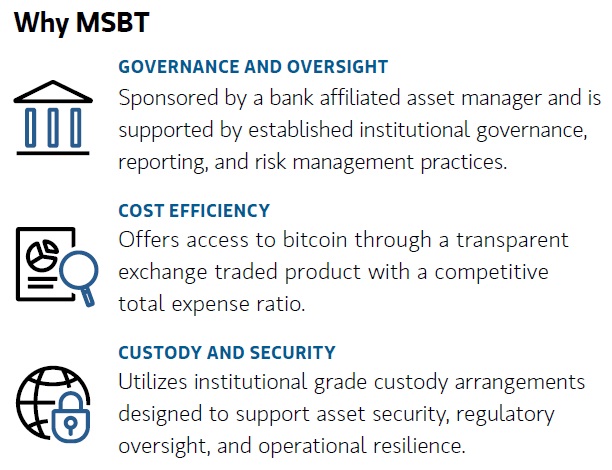 Material promocional de MSBT que será usado por asesores de Morgan Stanley.