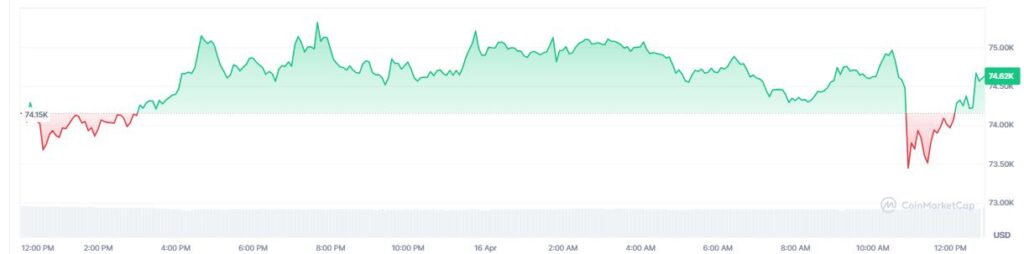 Gráfico que muestra el precio de bitcoin.