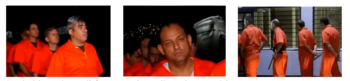 Imágenes de un grupo de personas detenidas por su participación en la trama Pdvsa-Cripto. Las personas visten bragas color naranja.