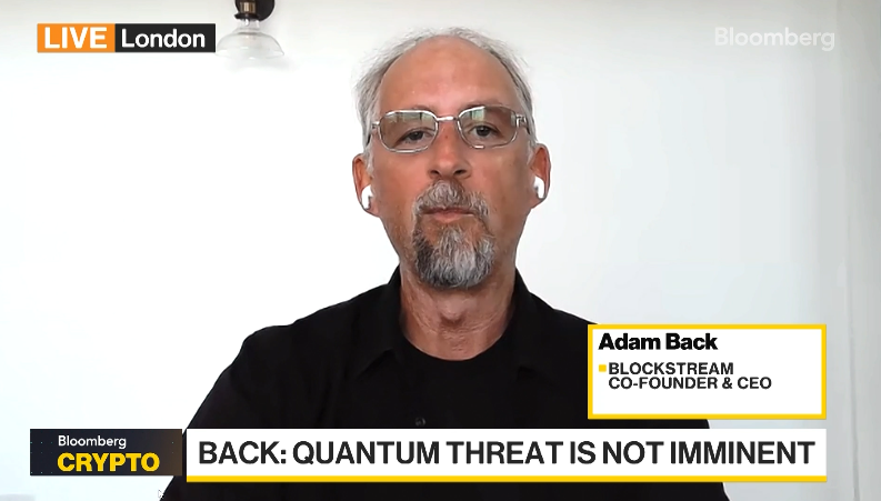 Adam Back en una entrevista con Bloomberg.