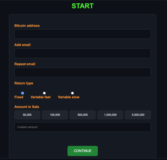Interfaz de la plataforma PrivateHash destinada para la minería de Bitcoin.