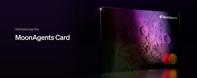 Una tarjeta de crédito Mastercard de la plataforma Moonpay.