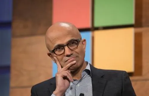 Satya Nadella, CEO de Microsoft, en una conferencia.